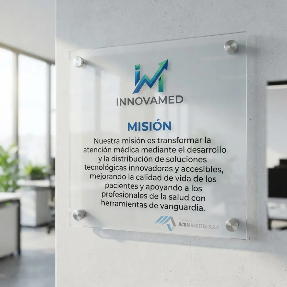 Acrílico Con misión visión y valores