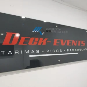 Letrero en acrílico o vidrio de seguridad templado de 100x200 cm corporativo