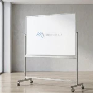 Tableros acrílicos con pedestal metálico y ruedas para oficina profesional
