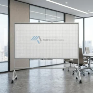 Tablero acrílico cuadriculado con ruedas de 120x240 cm