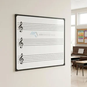 Tablero acrílico pentagramado para clases de música y composición